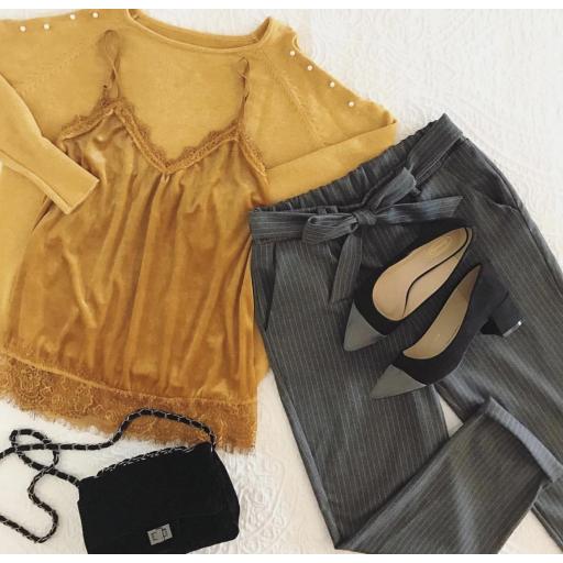 Pantalón Gris Rayas (Ref. 1034)