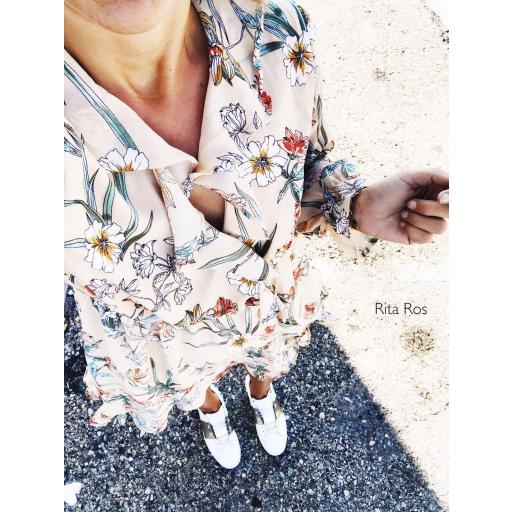 Vestido de Gasa Corto Cruzado Volantes (Ref. 1004) [1]