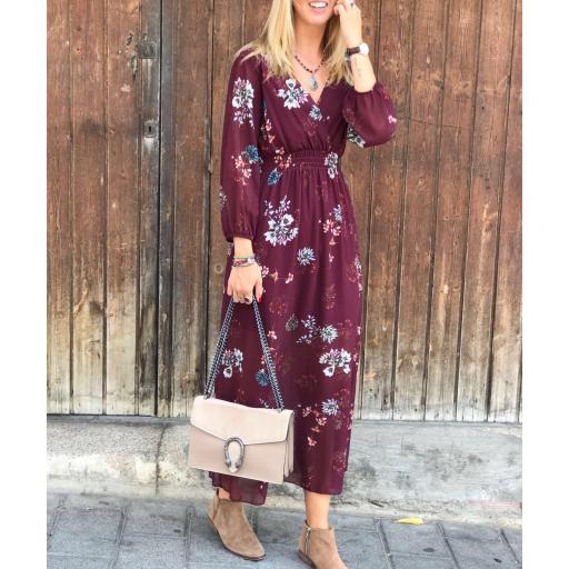 Vestido Largo Cruzado Burdeos (Ref. 1005) [2]