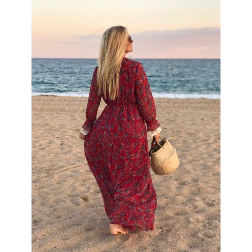 Vestido Largo Flores con Encaje (Ref. 1016) [3]