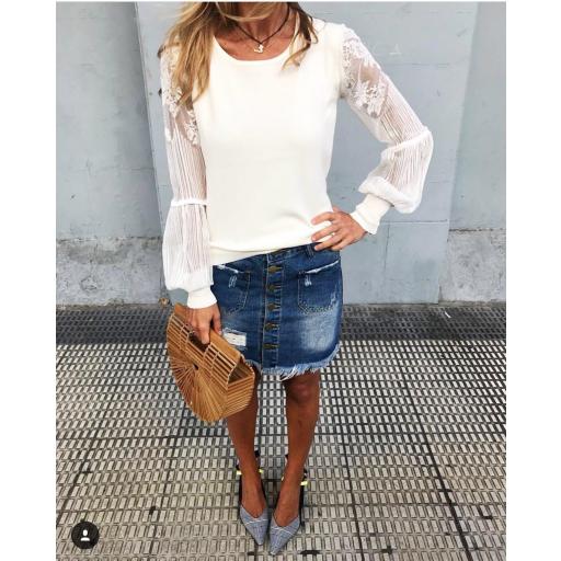 Jersey Mangas Encaje (Ref. 1015)