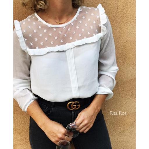 Blusa de Gasa y Plumeti (Ref. 1011)