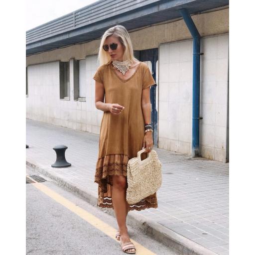 Vestido Manga corta Blonda (Ref.2254)