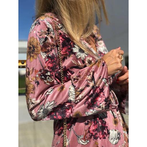 Vestido Terciopelo Flores Rosa (Ref. 1097) [2]