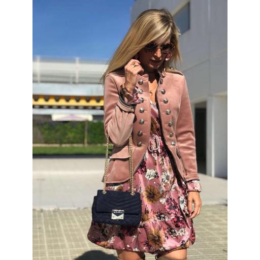 Vestido Terciopelo Flores Rosa (Ref. 1097) [1]