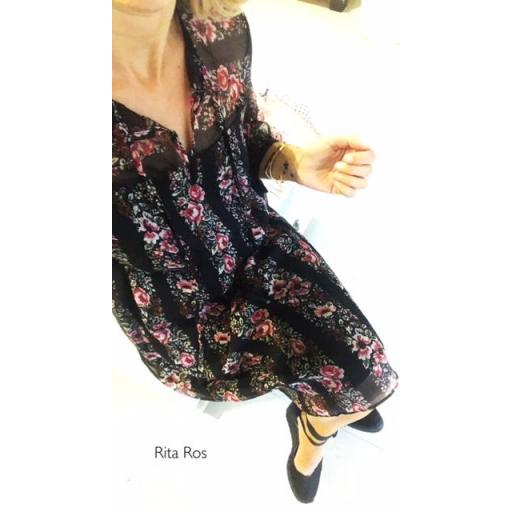 Vestido Gasa Flores Negro (Ref. 1019) [2]