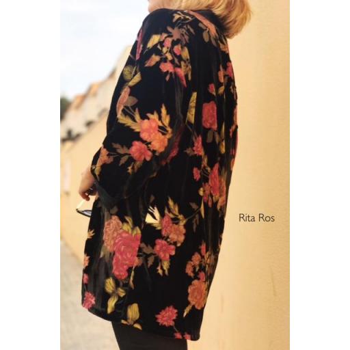 Kimono Terciopelo Flores Negro (Ref.1032) [1]
