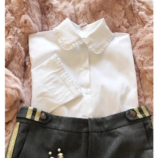 Blusa Blanca Volantitos Manga y Cuello (Ref. 1093-B) [1]