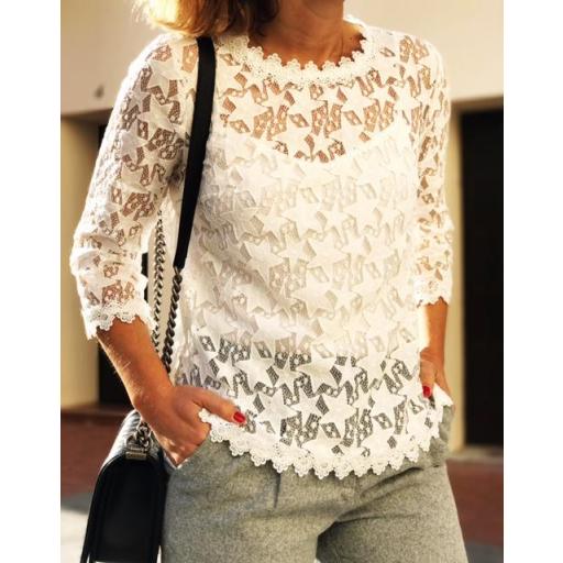 Blusa Blanca Estrellas Bordadas (Ref. 1070-B) [1]