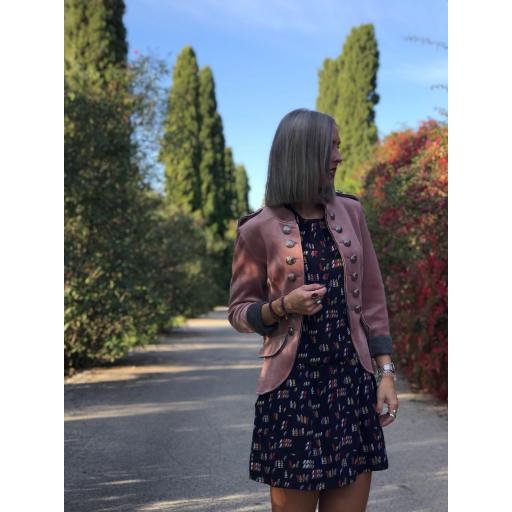 Vestido Azul Marino Plumas (Ref. 1078) [3]