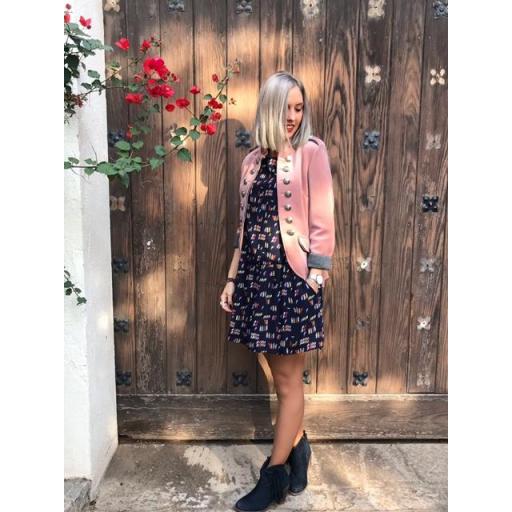 Vestido Azul Marino Plumas (Ref. 1078) [2]