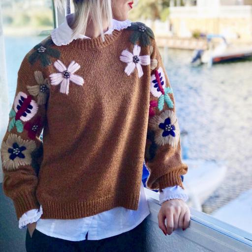 Jersey Mangas Bordadas y Pedrería (Ref. 1133)