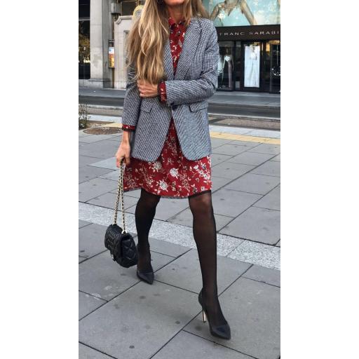 Vestido Flores Granate con Encaje (Ref. 1045) [3]