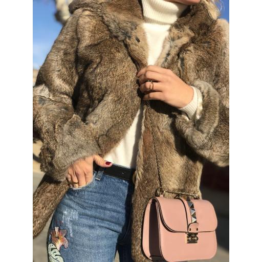 Chaquetón con Capucha Pelo Natural (Ref. 1043) [0]