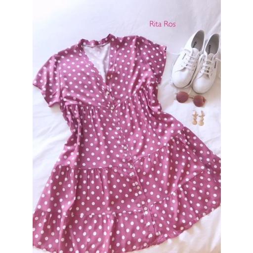 Vestido lunares Frambuesa (Ref. 1443) [3]