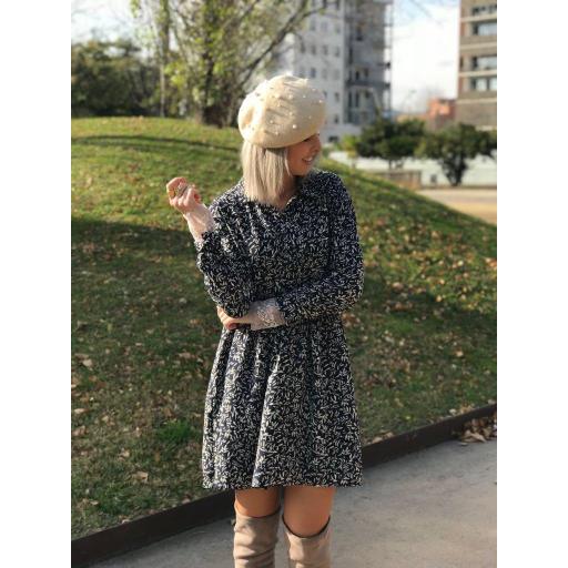 Vestido Flores Azul Marino (Ref. 1080) [1]