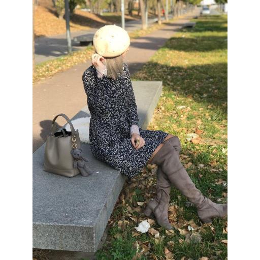 Vestido Flores Azul Marino (Ref. 1080)