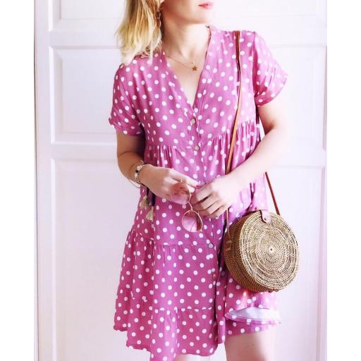 Vestido lunares Frambuesa (Ref. 1443) [1]