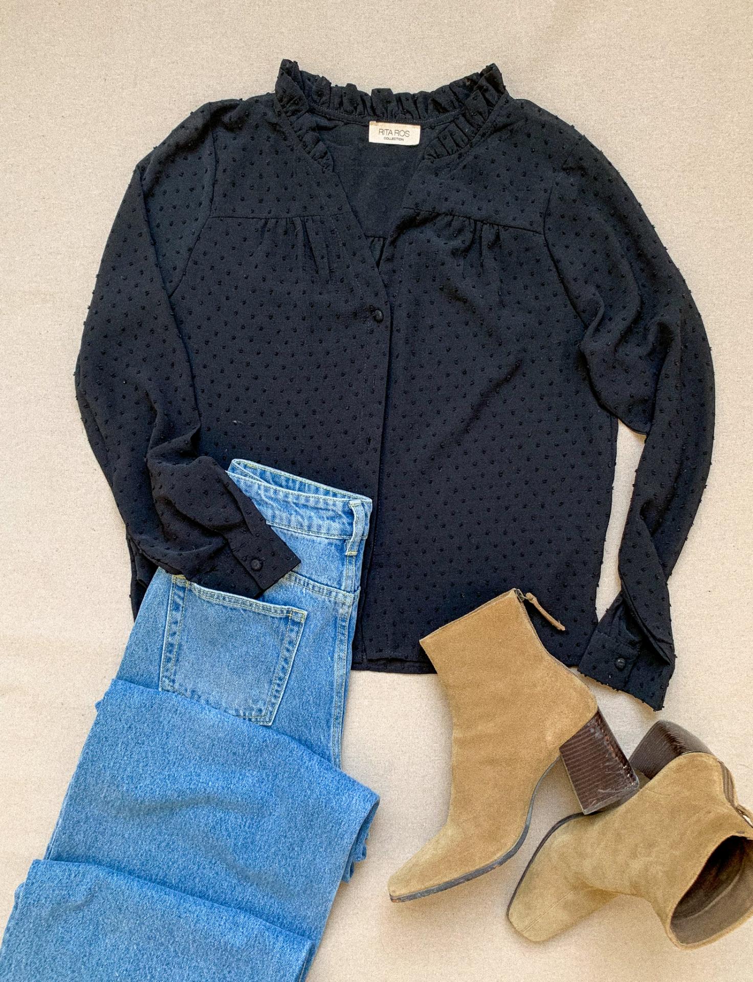 Camisa White and Black Plumeti (Ref.6052)