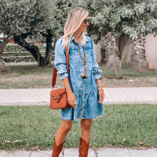 Vestido Sweet Denim Mangas (Ref.4207)