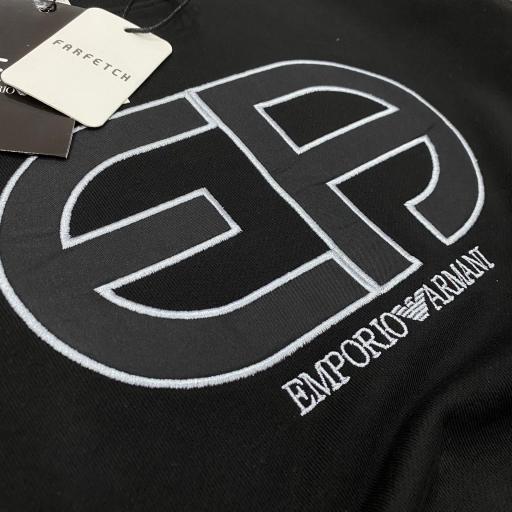 Sudadera EA / Negra / logo bordado gris [1]