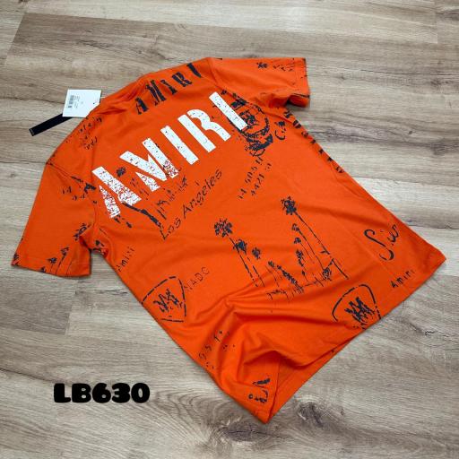 Camiseta AmR / naranja estampado