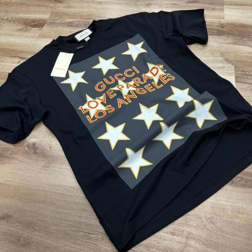 Camiseta Gcc 035/ Negra/ Estampada estrella/ Oversize