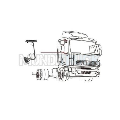 BRAZO RETROVISOR DOBLE DCHO. CORTO 100MM VOLVO/RENAULT/DAF [1]