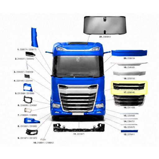REJILLA SUPERIOR DAF XF, XG Y XG+ [2]