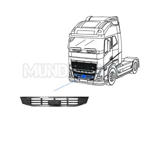 REJILLA FRONTAL COMPLETA INFERIOR CROMADA VOLVO FH5 2021 [1]