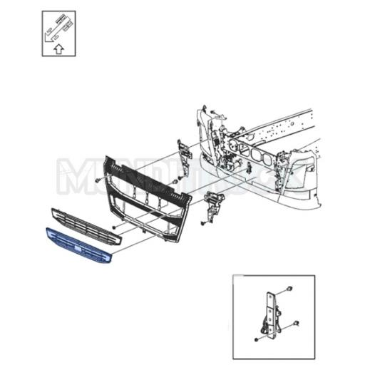 REJILLA FRONTAL COMPLETA INFERIOR CROMADA VOLVO FH5 2021 [2]