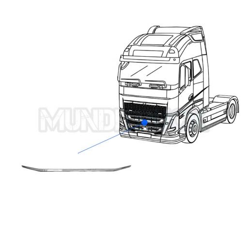 LISTON INFERIOR CROMADO DE LA REJILLA FRONTAL SUPERIOR VOLVO FH5 2021 [1]