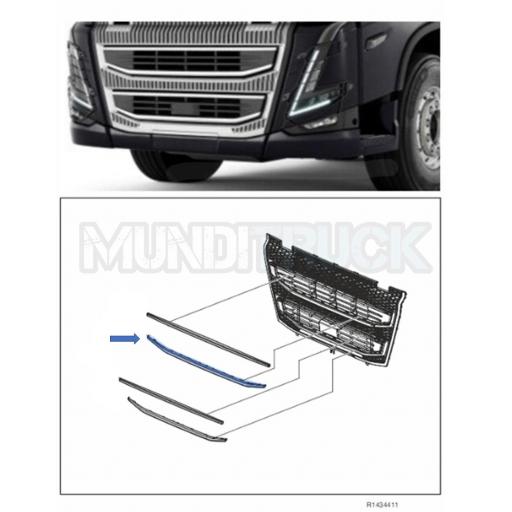 LISTON INFERIOR CROMADO DE LA REJILLA FRONTAL SUPERIOR VOLVO FH5 2021 [2]