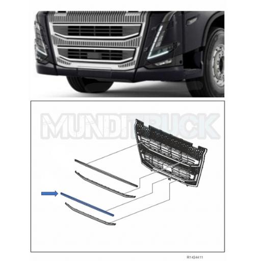 LISTON SUPERIOR CROMADO DE LA REJILLA FRONTAL INFERIOR VOLVO FH5 2021 [2]