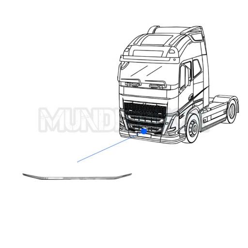 LISTON INFERIOR CROMADO DE LA REJILLA FRONTAL INFERIOR VOLVO FH5 2021 [1]