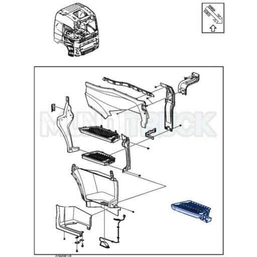 REJILLA APOYAPIES DCHO. CON INSERTOS DEBAJO VOLVO FH5 2021 / FM 2021 [3]