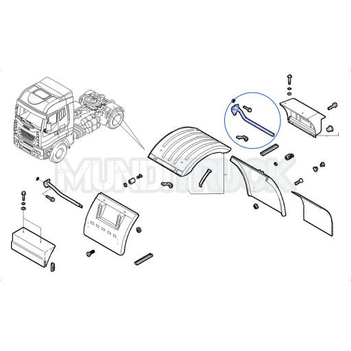 SOPORTE GUARDABARROS TRASERO IZQDO. - IVECO (VARIOS  MODELOS) [1]