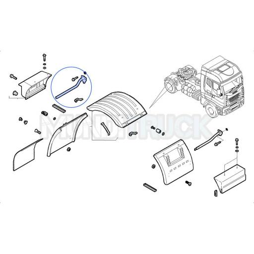 SOPORTE GUARDABARROS TRASERO DCHO. - IVECO (VARIOS  MODELOS) [1]