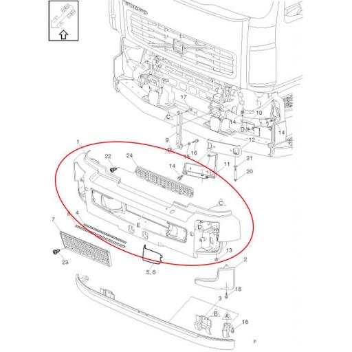 PARACHOQUES CENTRAL DELANTERO VOLVO FL EURO 6 [1]