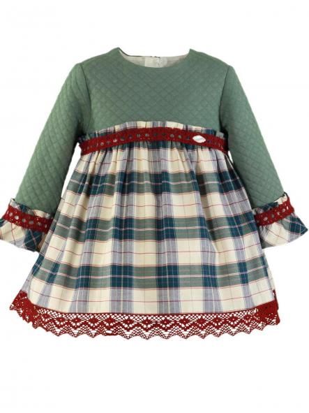 Vestido verde falda cuadro escocés  [1]