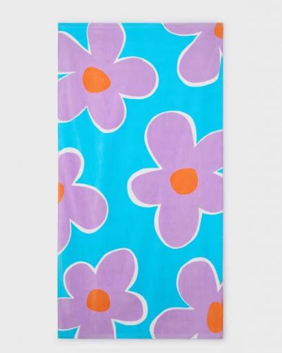 Toalla playa flores lilac niña