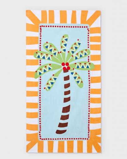 Toalla playa palmera niña