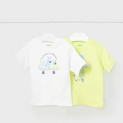 Set dos camisetas manga corta bebé niño
