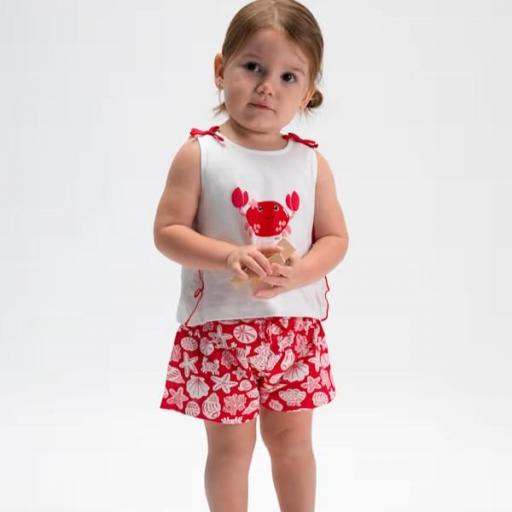 Conjunto short estampado y camiseta tirantes bebé [0]
