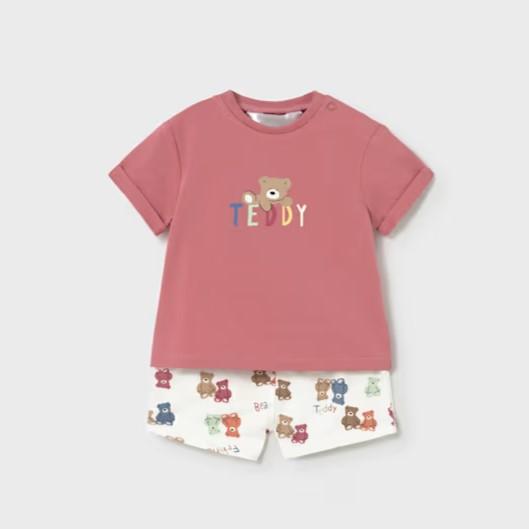 Conjunto camiseta y pantalón corto estampado recién nacido
