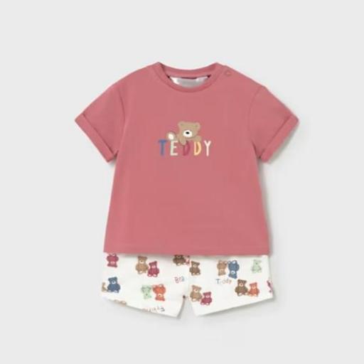 Conjunto camiseta y pantalón corto estampado recién nacido