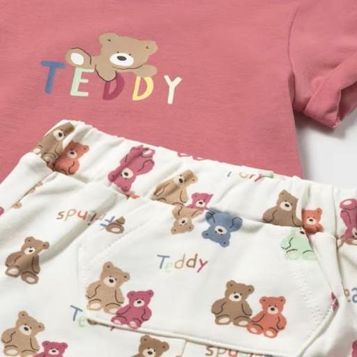 Conjunto camiseta y pantalón corto estampado recién nacido [2]
