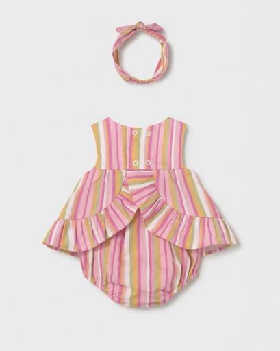Vestido rayado con braga y diadema recién nacida  [1]