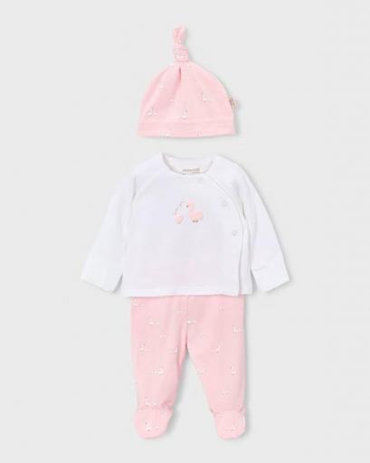 Conjunto polaina camiseta gorro patitos recién nacido [0]