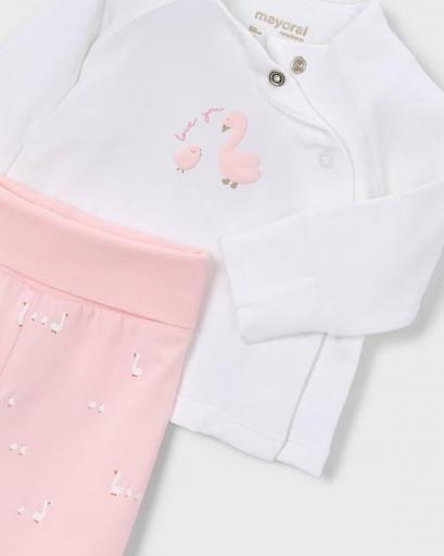 Conjunto polaina camiseta gorro patitos recién nacido [2]